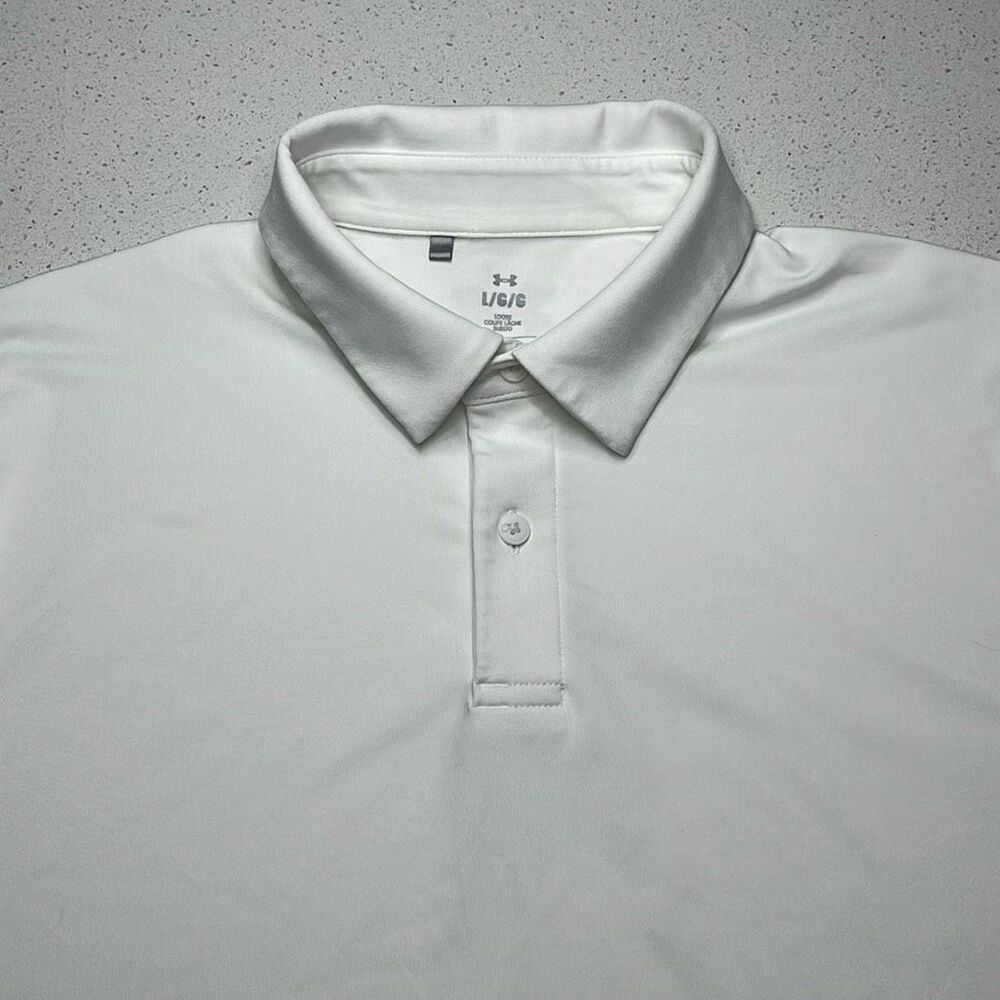 Under Armour White Performance Polo Mens Large